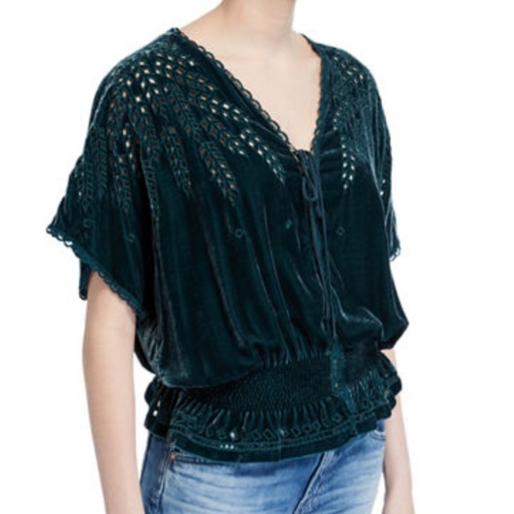 Johnny Was Tops - Nwt Johnny Was Eyelet Velvet blouse S medium welco